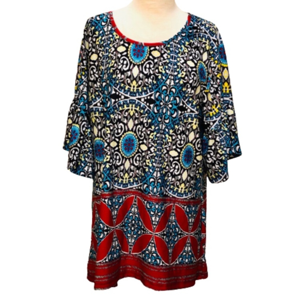 Lapogee Bell Sleeve Tunic Top 2X